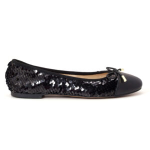 INUOVO Foldable Sequin Cap Toe Leather Ballet Flats