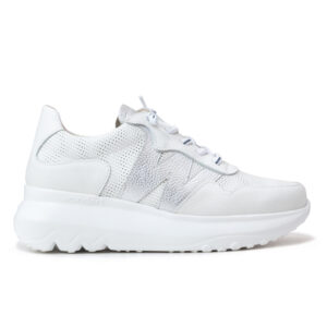 Wonders 金屬皮革厚底休閒運動鞋