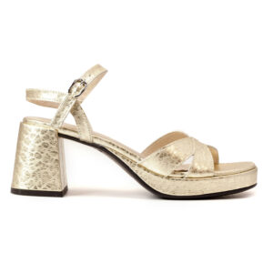 Wonders 真皮露趾踝帶高跟涼鞋