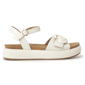 INUOVO Metallic Leather Strap Platform Sandals