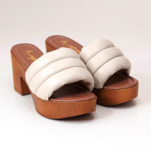AMAZTEP Padded Leather Heel Sandals